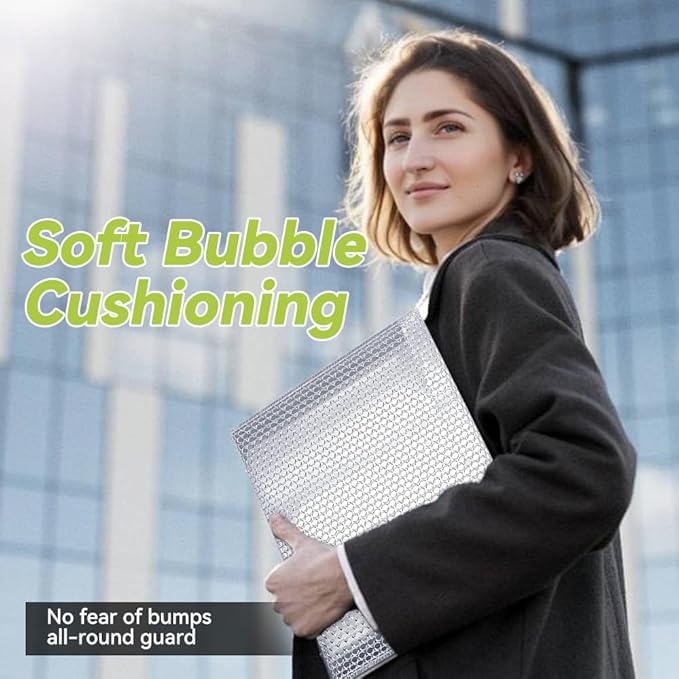 Koja Thermal Padded Bubble Mailers 50-Pack. Quality Shipping Envelopes and Bags with Extra-thick Padding. Fast and Easy Self-seal Envelope Design. (Silver, 17 X 15" 50-Pack)