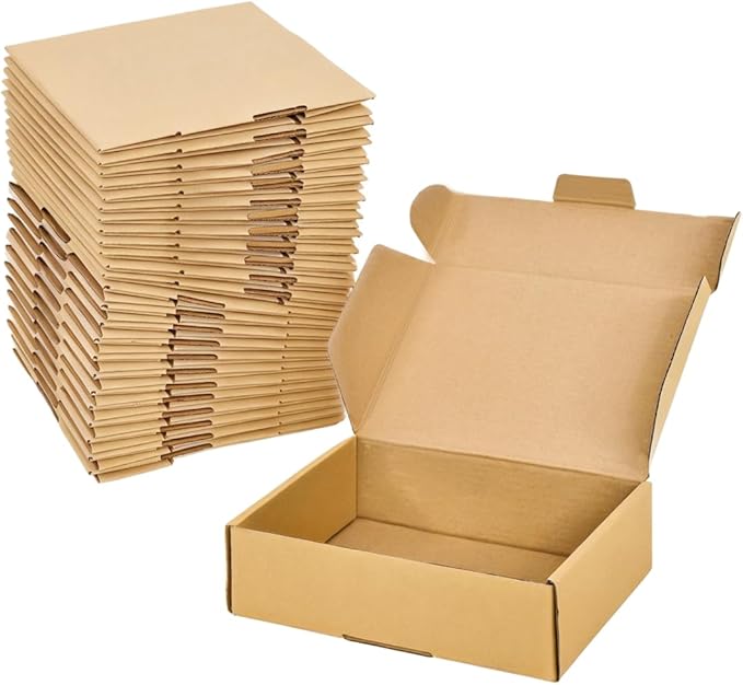 7x5x2 Inches Shipping Boxes, Brown Corrugated Cardboard Literature Mailer for Small Business, Set of 25 Packaging Supplies
