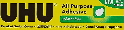 UHU All Purpose Adhesive Clear Glue 33ml Tube (Pack of 3)