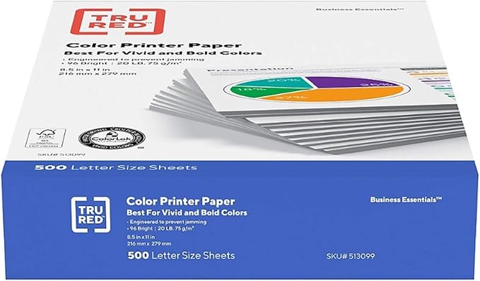 Staples Multipurpose Copy Fax Laser Inkjet Printer Paper, 8 1/2 Inch x 11 Letter Size, 20 lb. Density, 96 Bright White, Acid Free, 4 Reams Pack, 2000 Total Sheets (513099-4 Ream Multipack)