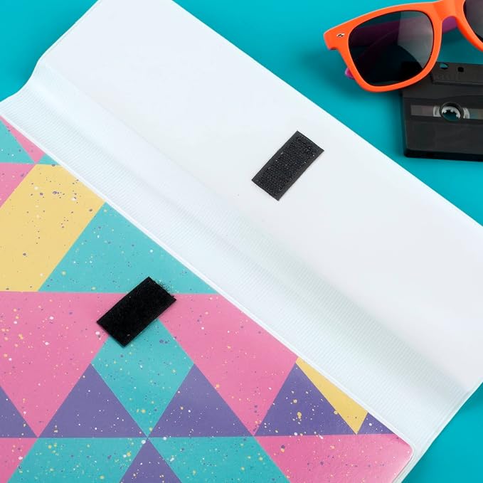 Mead Trapper Keeper Binder, Retro Design, 1 Inch Binder with Folders and Pockets, Holds 8-1/2" x 11" Paper, Colorblock (260038FN-ECM)(Pack of 6)