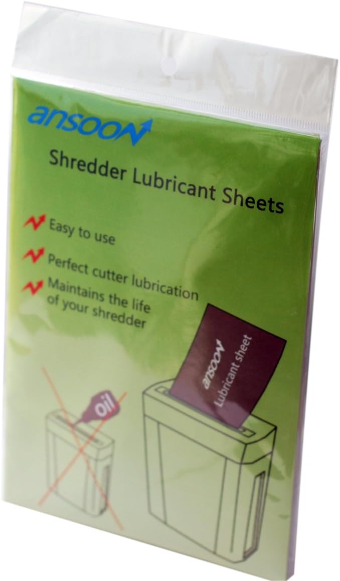 Paper Shredder Lubricant Sheets, Paper Shredder Sharpening & Lubricating Sheets (12PCS)