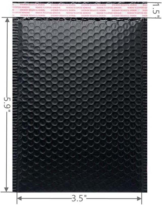 Small Bubble Mailers 3.5X5.9 Inch 12 Pack Poly Padded Envelopes Thicken Business Mailing Packages Opaque Self Seal Boutique Shipping Bags Mailer (Black)