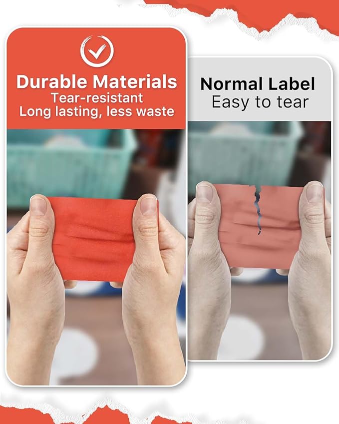 iEager 3" x 2" Thermal Labels, Rectangle Thermal Printer Stickers, Self-Adhesive Durable Sticker with Perforation Line, 500 Labels/Roll, Red