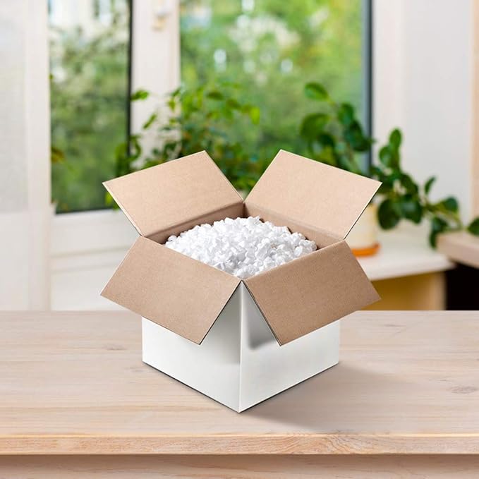 PETAFLOP Shipping Boxes 4x4x4 White Cardboard Box Kraft Corrugated Small Mailing Boxes, 25 Pack