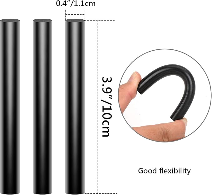 36 Pack Black Hot Glue Sticks, 3.93 x 0.43 in Full Size Hot Melt Glue Sticks Dent Repair Tool EVA Colored Hot Melt Adhesive for Car DIY Art Craft General Repairs