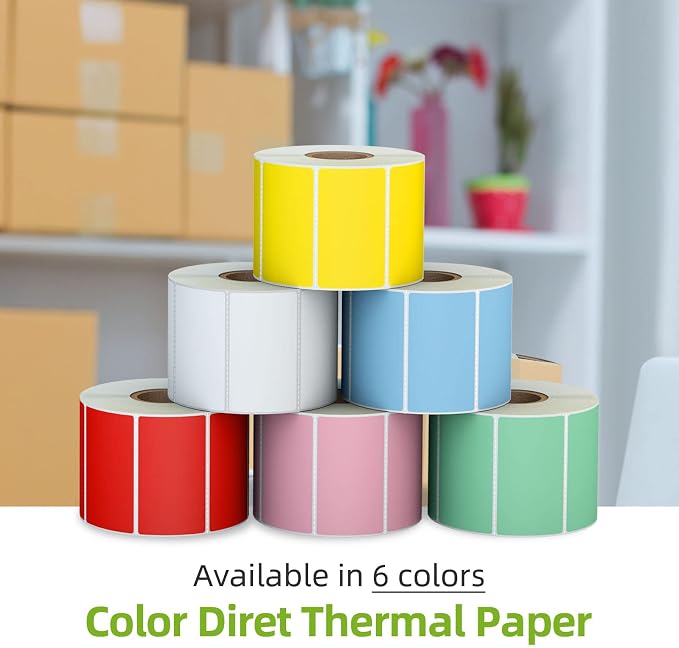 2.25" x 1.25" Yellow Direct Thermal Labels, Replacement for Self-Adhesive Address Shipping Barcode Thermal Stickers, Compatible with Rollo & Zebra Thermal Label Printer(1 Roll, 1000 Labels)
