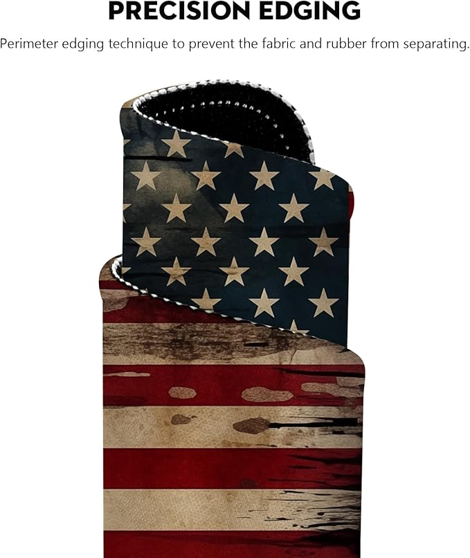 Vintage American Flag Mouse Pad - Patriotic Durability for Your Desk, Stitched Edges Non-Slip Rubber Base Mouse Pads for Computers Laptop
