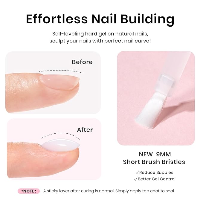 Beetles Builder Gel for Nails HEMA-Free,Milky White Building Gel,for Building Apex Strengthening Thickening Sensitive Nails Extension,Friendly for Beginners,DIY Salon Manicure,LED UV Lamp Needed