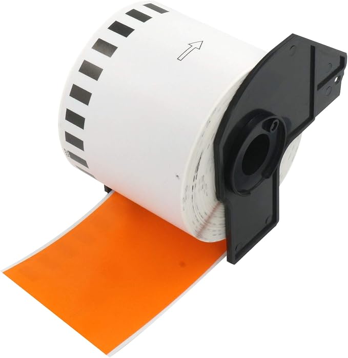 BETCKEY - Continuous Length Labels Replacement for Brother DK-2205 (2.4 in x 100 ft), Compatible with Brother QL Label Printers [1 Rolls/Continuous Labels, Orange]