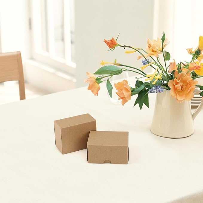 HORLIMER 4x3x2 inches Shipping Boxes Set of 50, Brown Corrugated Cardboard Box Literature Mailer
