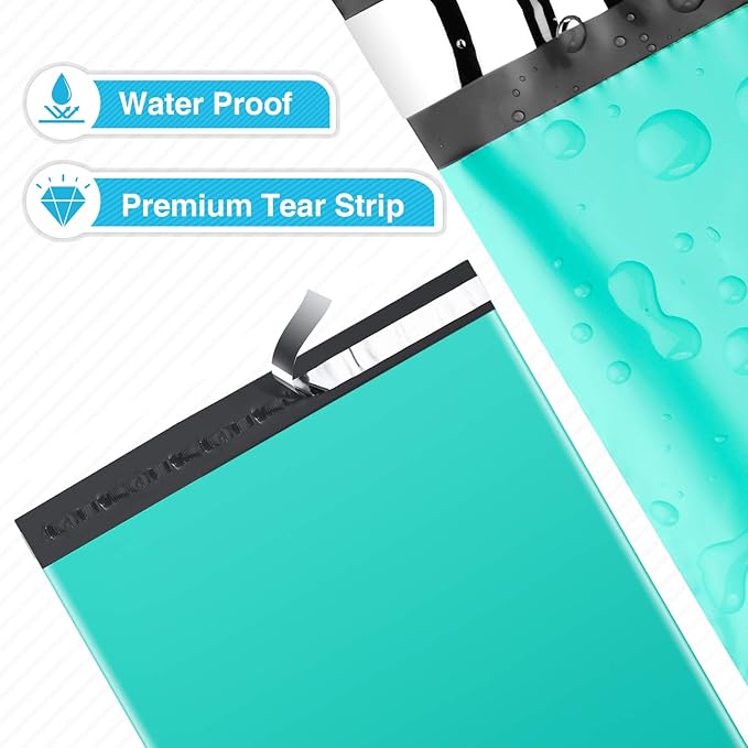 Fuxury 24x24 50pc Teal Large Poly Mailers Heavy Duty Shipping Envelops Self Sealing Envelopes Bags Enhanced Durability Multipurpose Envelopes Keep Items Safe Protected