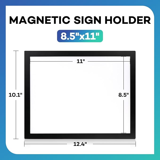 YixangDD 50 Pack Magnetic Sign Holder 8.5 x 11, Self-Adhesive Magnetic Wall Mount Sign Holder, Document Holder for Wall Window Office Poster Store