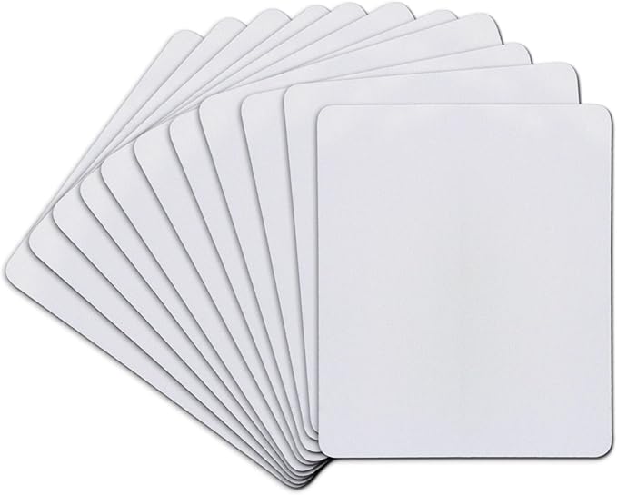 A-SUB Sublimation Mouse Pad Blank Rectangular Blanks 3mm Thick for Transfer Heat Press Printing Crafts 9.4x7.9x0.12 Inches White 11pcs