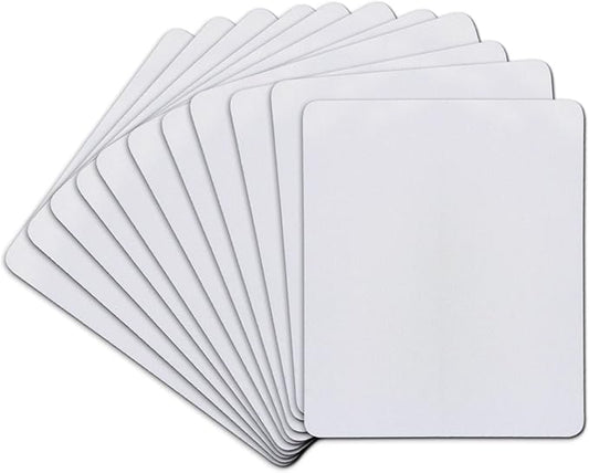 A-SUB Sublimation Mouse Pad Blank Rectangular Blanks 3mm Thick for Transfer Heat Press Printing Crafts 9.4x7.9x0.12 Inches White 11pcs