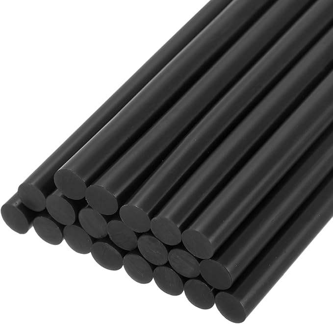 uxcell 20pcs Hot Glue Sticks for Glue Gun 7mm/0.27-inch x 8-inch Mini Hot Melt Adhesive Glue Stick Black