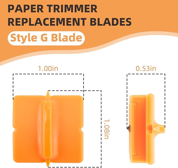 4-Pack Paper Trimmer Blades 195960-1001 Replacement for Fiskars Personal Trimmer - Style G Paper Cutter Blades for 9" and 12" Paper Cutter, Ideal for Scrapbooking, Sewing & Craft Projects
