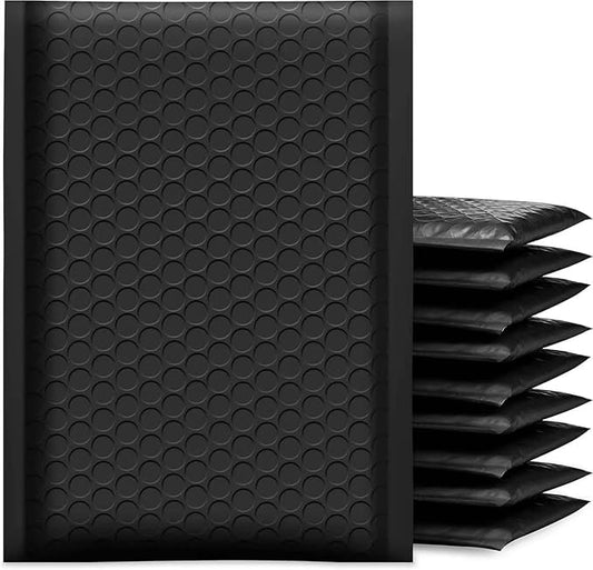 FCLMHD 100pcs 6x10 Inch Poly Bubble Mailers Waterproof Envelopes Shipping Envelopes Bags Black Padded Bubble Envelopes for Shipping/Packaging/Mailing Self Seal(100, 6x10)