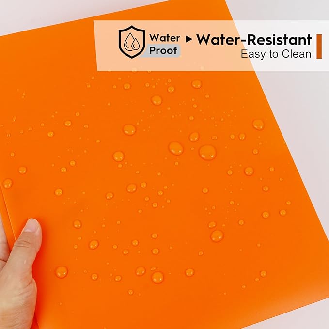 24-Pack Plastic Folders with Pockets and Prongs,2-Pocket Folders with 3 Fasteners, Holds 8-1/2" x 11" Paper for School/Office/Home, Orange