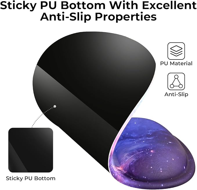 EooCoo Ergonomic Mouse Pad with Gel Wrist Rest Support Middle Concave Design, Relieve Wrist Pain, Non-Slip Base for Laptop, Computer, Office Desk Accessories, Carpal Tunnel Syndrome