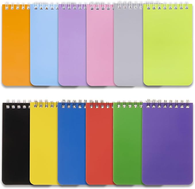 QiCheng 12 pcs Pocket Notebook Small Notepad Pocket Notepad Small Spiral Notebooks 3X5Inches (12pac)