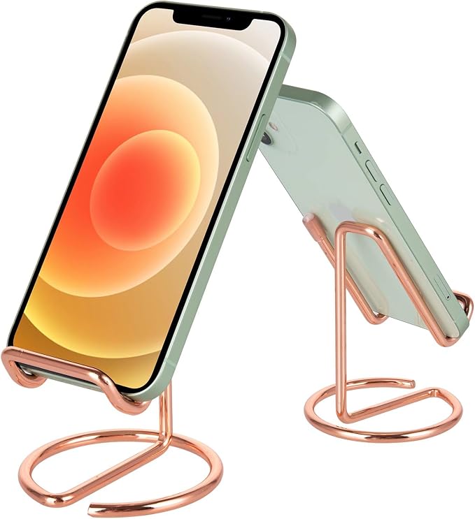 ROPOSY 2 Pack Cell Phone Stand for Desk, Rose Gold Cell Phone Stand Holder