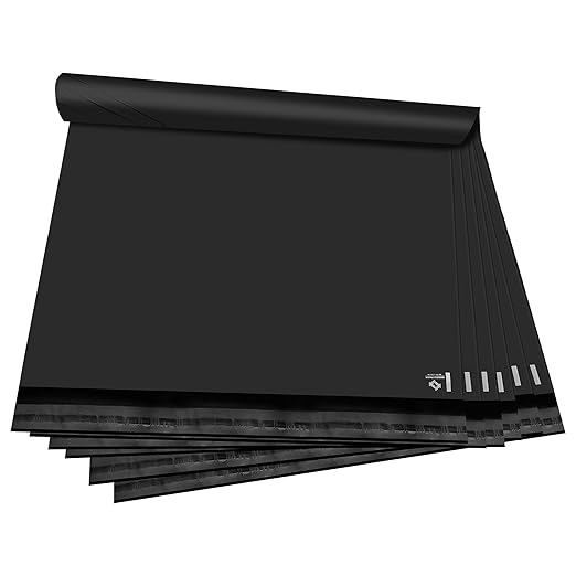 KKBESTPACK BLACK 24x24 200 PCS Large Poly Mailers Shipping Bags for Small Business – Self Sealing Package Envelopes