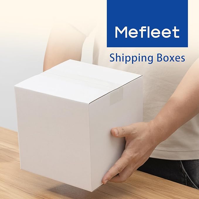 8x8x8" Shipping Boxes 25 Pack - Corrugated Cardboard Square Mailing Box Packaging for Small Business - White Mailer Packing Supplies