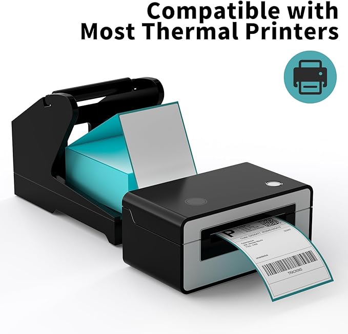 MFLABEL 4x6 Direct Thermal Labels (500 Labels) 4" x 6" Perforated Shipping Labels Compatible with Zebra Printers Fanfold Thermal Label Stickers for Shipping Packages - 1 Stacks Blue Labels