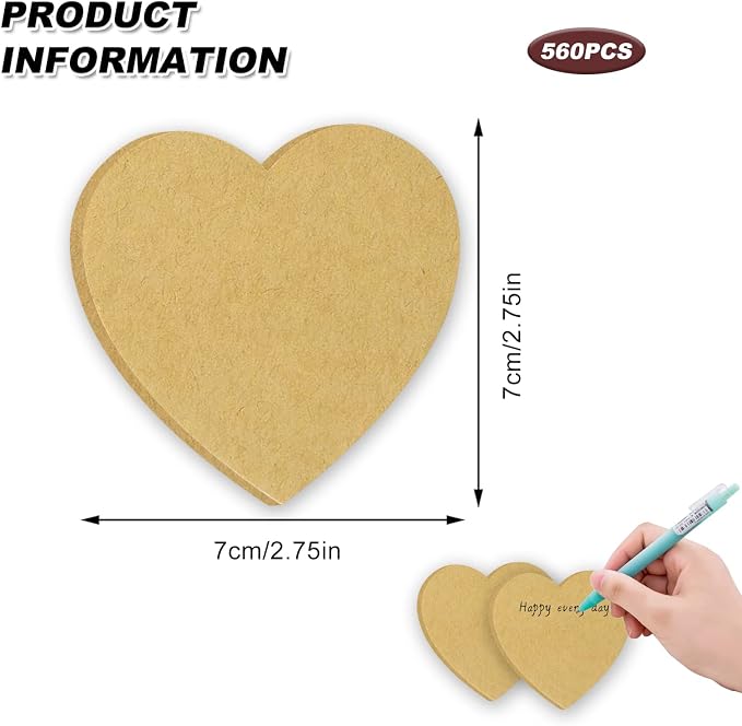 Sticky Notes, 560 Sheets 3 × 3 Inches Heart Bright Colors Self Sticky Notes Pad Colour Sticky Notes for Home Office Notebook(Light Gray)