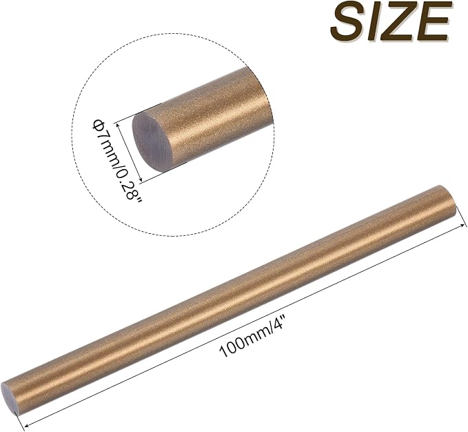 uxcell Mini Hot Glue Gun Sticks 4"x0.27" High Sticky Bronze Gold 30pcs | High Sticky,Small,Hot Glue Sticks for Glue Gun