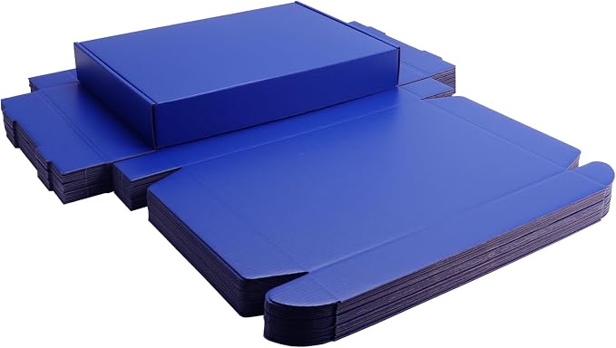 Violet Blue Shipping Packaging Box Wrap E-Commerce Packing 20Pcs13×9×2Inch | Corrugated cardboard Wraps,flat pre-folded easy assembly,online store daily shipping parcels,gifts boxes,cross-border mailing