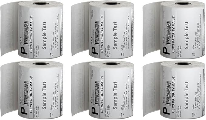 MFLABEL 4x6 Direct Thermal Shipping Labels - 6 Rolls of 450 Labels/Roll, Compatible with Zebra 2844/ZP450/ZP500/ZP505, USPS/FedEx/UPS/Amazon Shipping, Smudge-Resistant & Permanent Adhesive