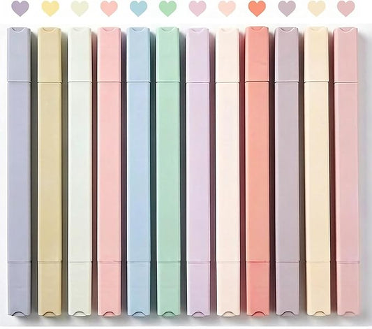 12Pcs Aesthetic Cute Highlighters Bible Pastel Highlighters and Pens no bleed Assorted Colors Highlighter for and Office Journal Home