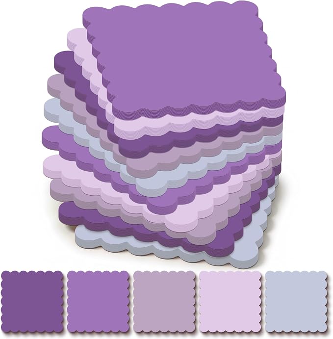 Epakh 10 Pack Scalloped Line Sticky Notes,3 x 3 Inch,Purple | 300 Sheets, Small Notes Pads, Thick Note Pads, Strong Adhesive, Back to School Office Supplies
