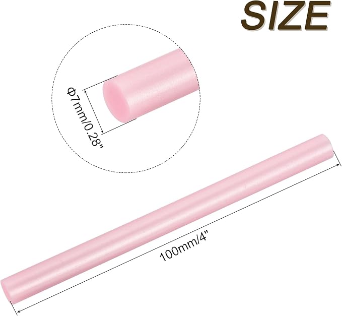 uxcell 30pcs Mini Hot Glue Gun Sticks 4-inch x 0.27-inch High Sticky Small Hot Glue Sticks for Glue Gun, Metallic Pink