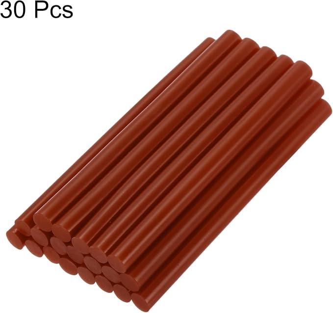 uxcell 30pcs Mini Hot Glue Gun Sticks 4-inch x 0.27-inch High Sticky Small Hot Glue Sticks for Glue Gun Brown