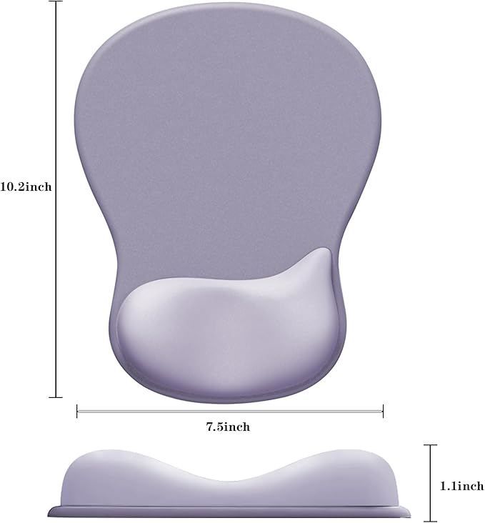 Mouse Pad with Wrist Rest,Ergonomic Mouse Pad with Comfortable Gel Wrist Rest Support and Non-Slip PU Base for Easy Typing Pain Relief, Durable and Washable (Purple Blue)