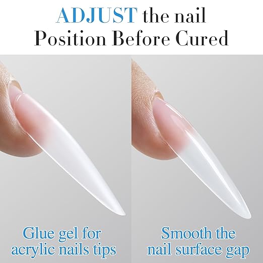 Double Rhythm 0.5Oz Nail Glue Gel for False Acrylic Nail Tips and Press on Nails Gel Glue Nail Lamp Needed