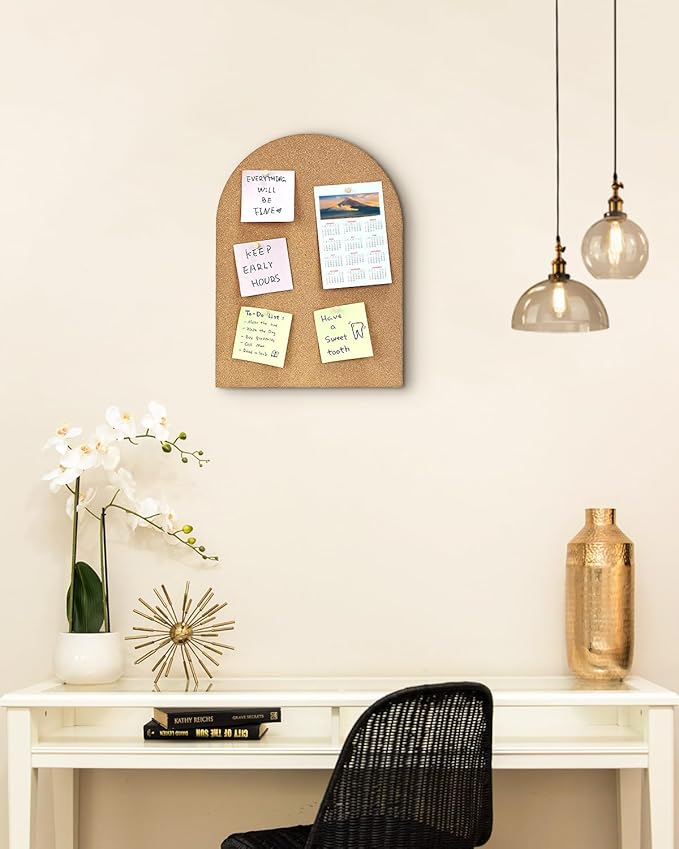 Okydoky 8mm Thick Arch Cork Boards,17.7X 23.6in Self-Adhesive Pin Board,1 PC for Home Office Decor(4560Arch-1pc-8mm)