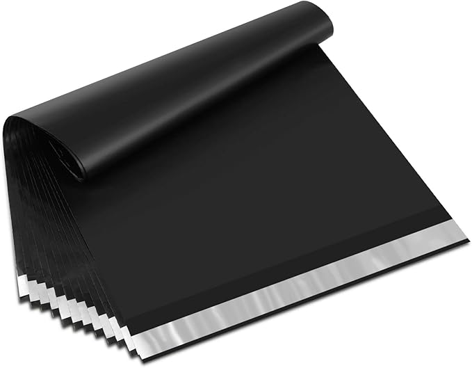 UCGOU 12x15.5 Poly Mailers Black Shipping Bags Self-Sealing Waterproof and Tear-Proof 50 Pack