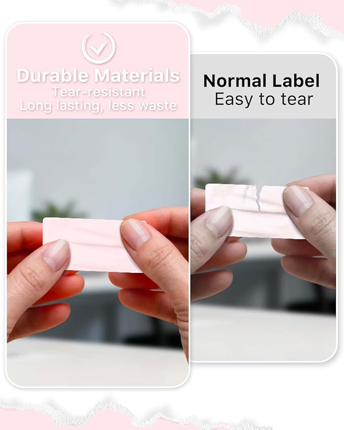 iEager 2x1 Inch Thermal Labels, Pink Rectangle Thermal Printer Stickers, Durable Shipping Label Printer Sticker for Barcode, Name, Address, 1000 Labels/Roll