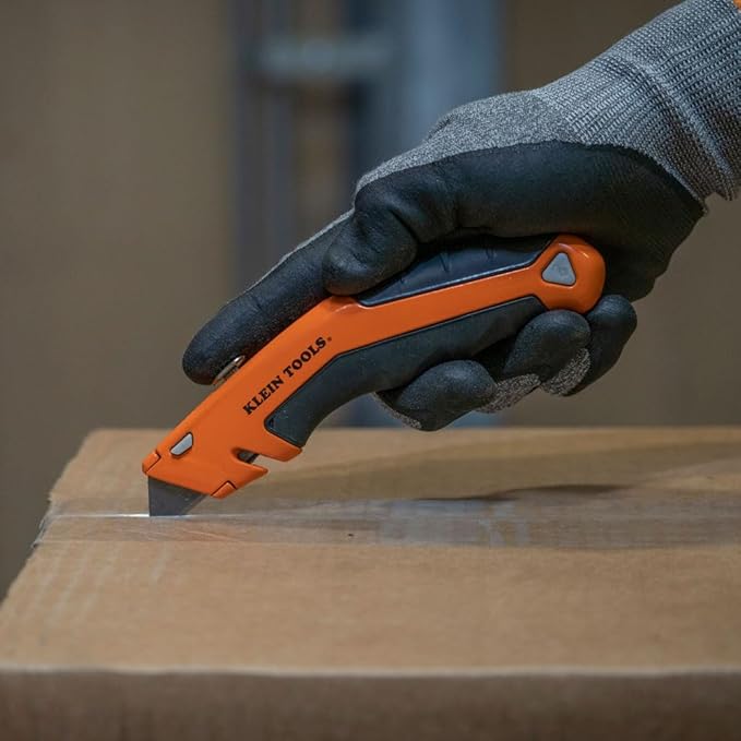 Klein Tools 44133 Heavy Duty Utility Knife, Retractable, Adjustable, with Wire Stripper, Klein-Kurve Handle