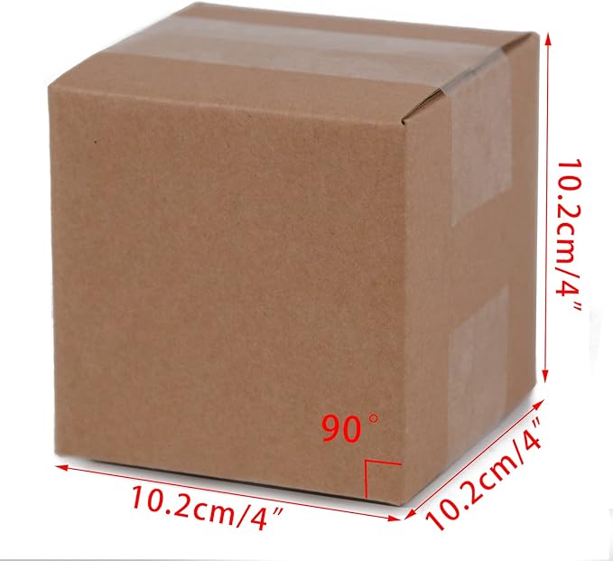 Shipping Boxes 4x4x4 Inches Small Corrugated Cardboard Boxes, 25 Pack
