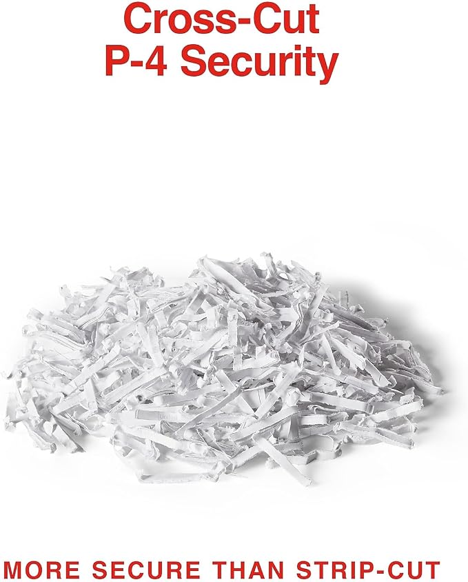 Staples 15-Sheet Cross-Cut Paper Shredder, P-4 Security, Black | Quiet 65 dB operation shreds paper, cards, and CDs. 5-gallon bin, auto start/stop.