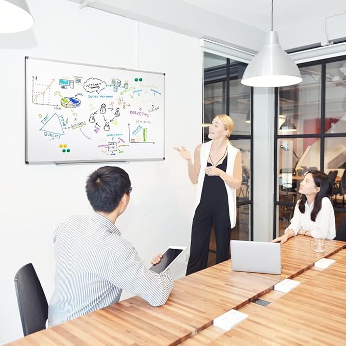 XIWODE 24x36 Inch Magnetic Dry Erase Whiteboard, Silver Aluminum Frame Wall-Mounted, No Ghosting Anti-Stain Easy Clean for Home School Office Conference Room