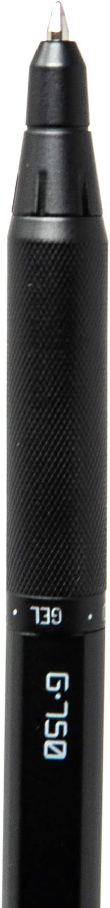 Zebra Pen – STEEL Series Premium Gel Pen – G-750 Retractable, 0.7mm Medium Point Black Ink, Rapid Dry Ink, Comfort Knurled Grip, Black Brass Barrel, Refillable, Japanese Craft Detail, 1-Pack (49811)