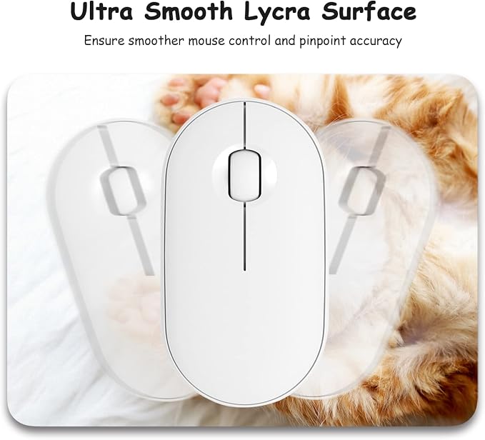 Dapesuom Small Mouse Pad, 6 x 8 Inch Thick Rubber Premium-Textured Non-Slip Portable & Washable Mini Mouse Mat for Women Men Wireless Laptops Keyboard Tray Gaming Work Computer Office Travel, Cute Cat