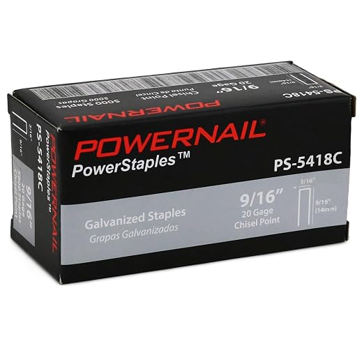 PS5418C 20 Gauge 3/16 Inch Crown 9/16 Inch Length Chisel Point Collated Galvanized Staples, for Fastening Carpet and Upholstery (Box of 5000)