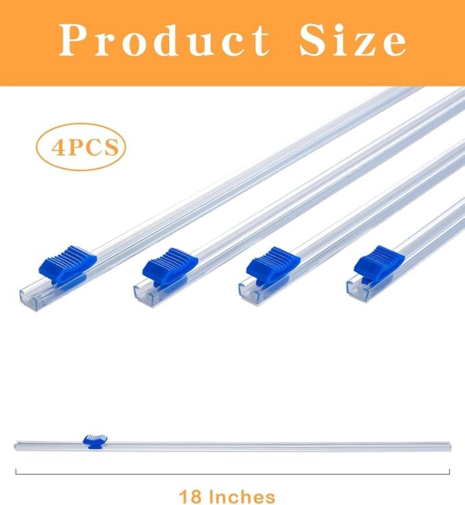 Plastic Wrap Cutter Slide Cutter - 4 pcs Self-Adhesive Fit 18" Roll Plastic Wrap Slide Cutter for Foil Wax Paper Parchment Paper - Slide Cutter Replacement Fit Most Brands Wrap Dispenser